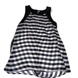Black and white stripe sheer tank